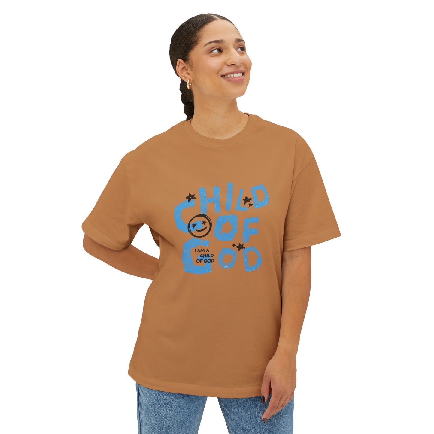Children of God Oversized Tee – Comfortable Unisex Boxy Shirt for Faith