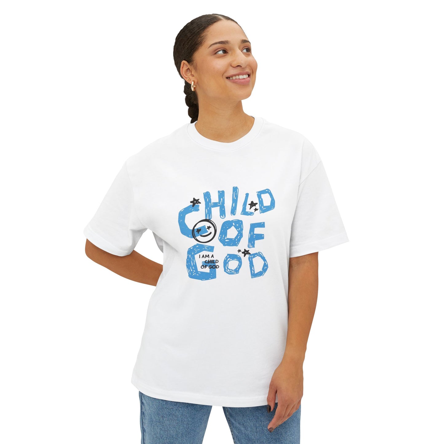 Children of God Oversized Tee – Comfortable Unisex Boxy Shirt for Faith