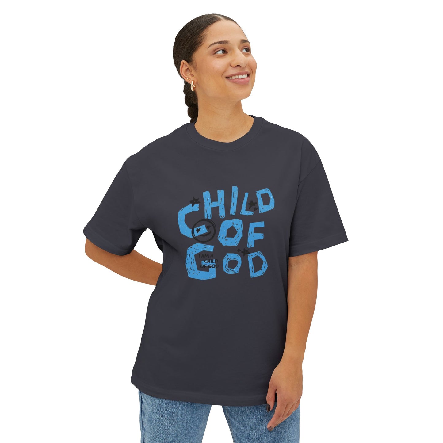 Children of God Oversized Tee – Comfortable Unisex Boxy Shirt for Faith