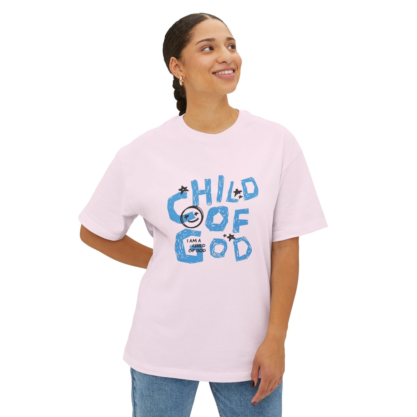 Children of God Oversized Tee – Comfortable Unisex Boxy Shirt for Faith