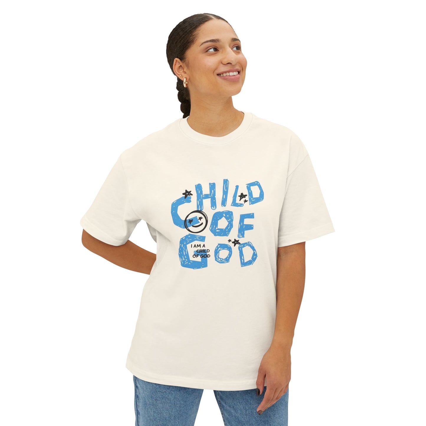 Children of God Oversized Tee – Comfortable Unisex Boxy Shirt for Faith