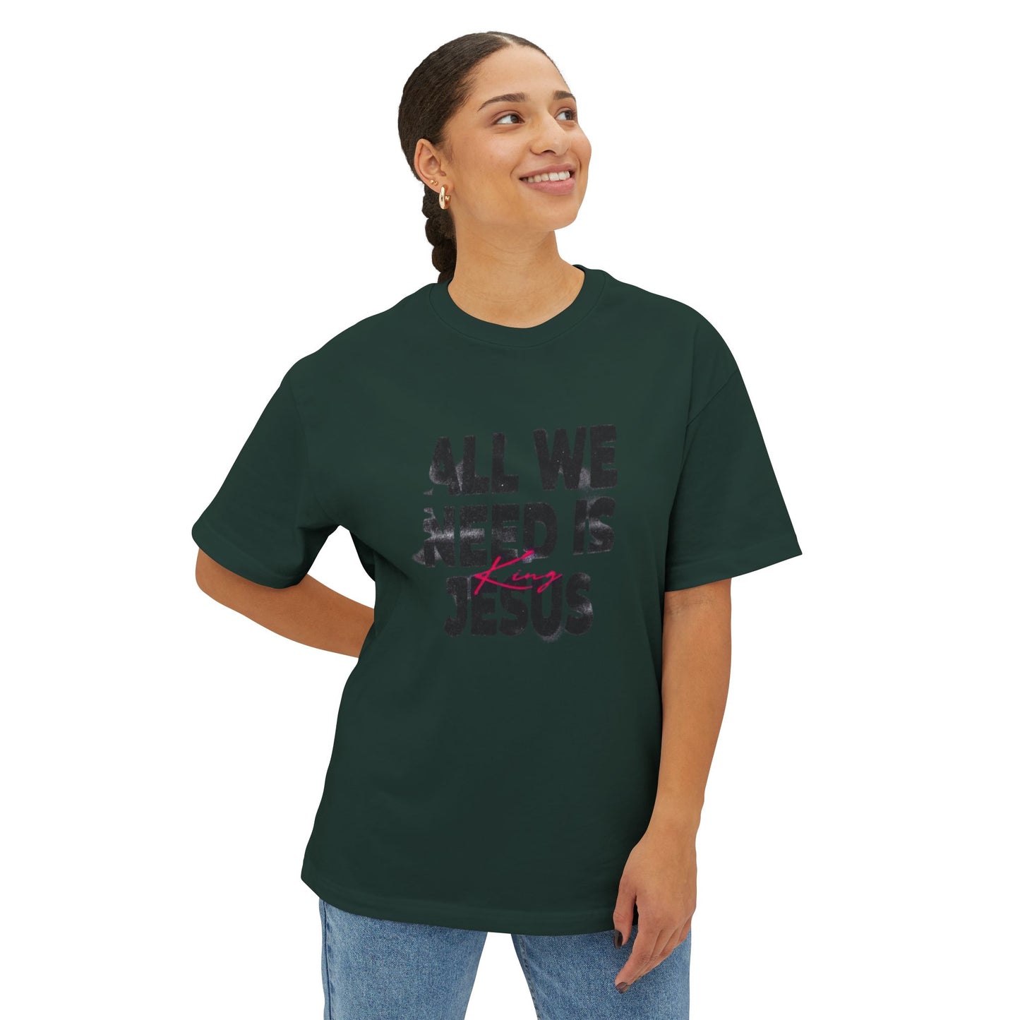 Faith-Inspired Oversized Tee - All We Need is Jesus