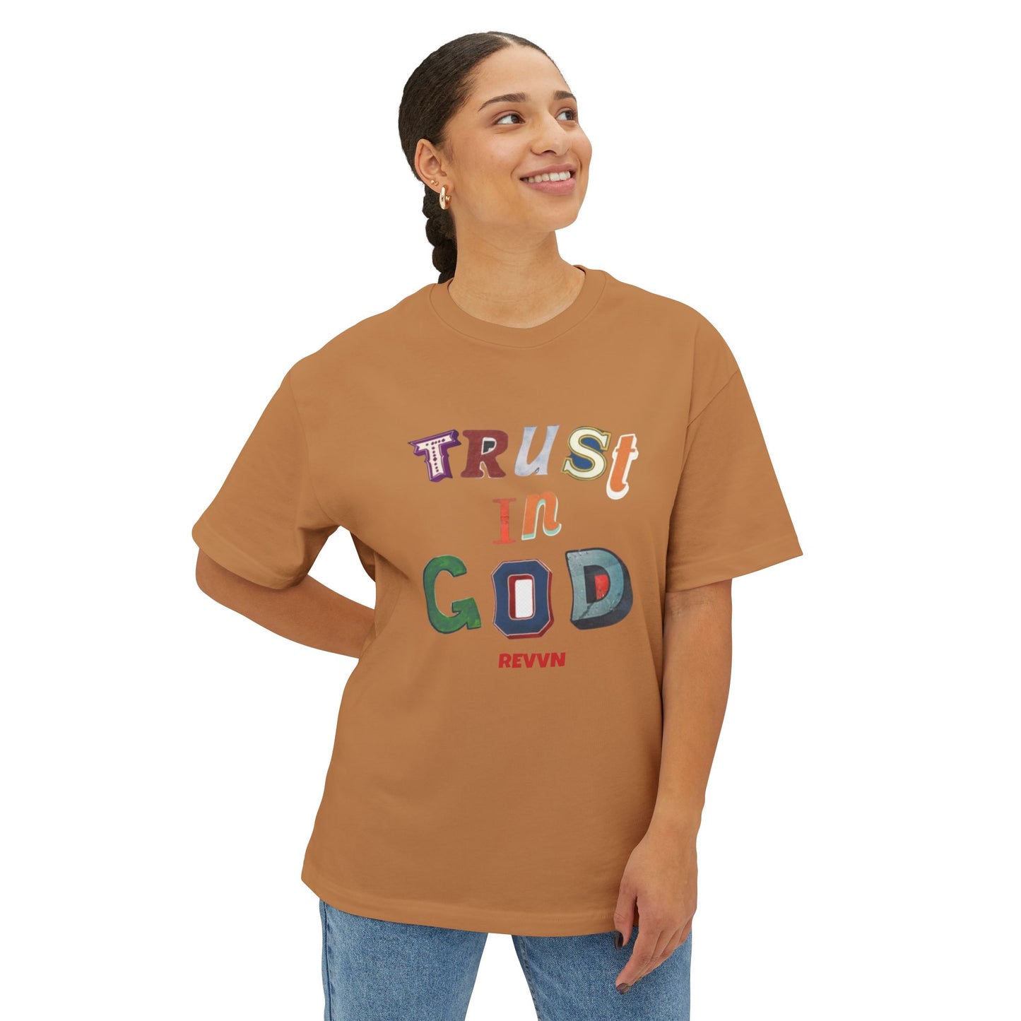 Trust in God Oversized Tee, Unisex Spiritual Shirt