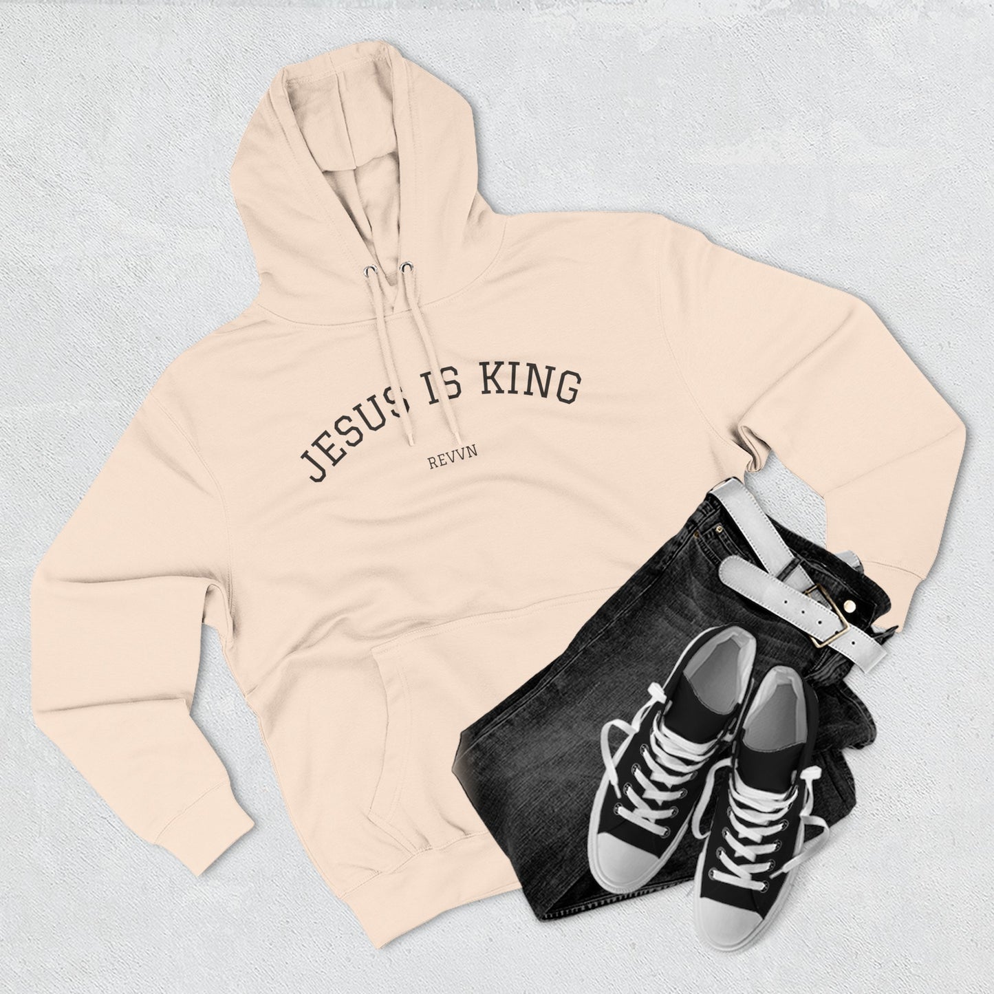 Jesus Is King Three-Panel Fleece Hoodie
