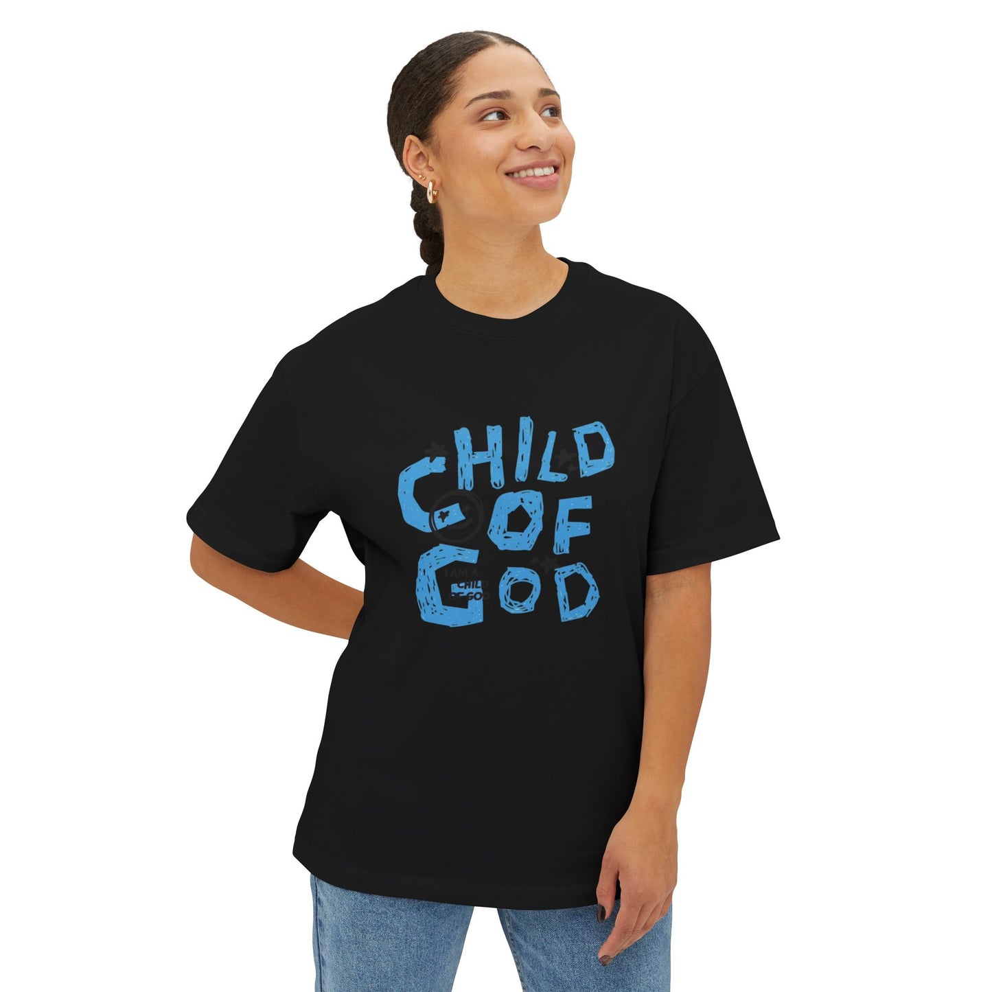 Children of God Oversized Tee – Comfortable Unisex Boxy Shirt for Faith