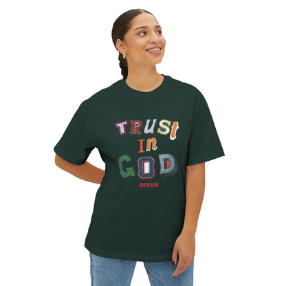 Trust in God Oversized Tee, Unisex Spiritual Shirt