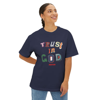 Trust in God Oversized Tee, Unisex Spiritual Shirt