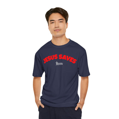Men's Faith-Inspired Performance T-Shirt - Jesus Saves