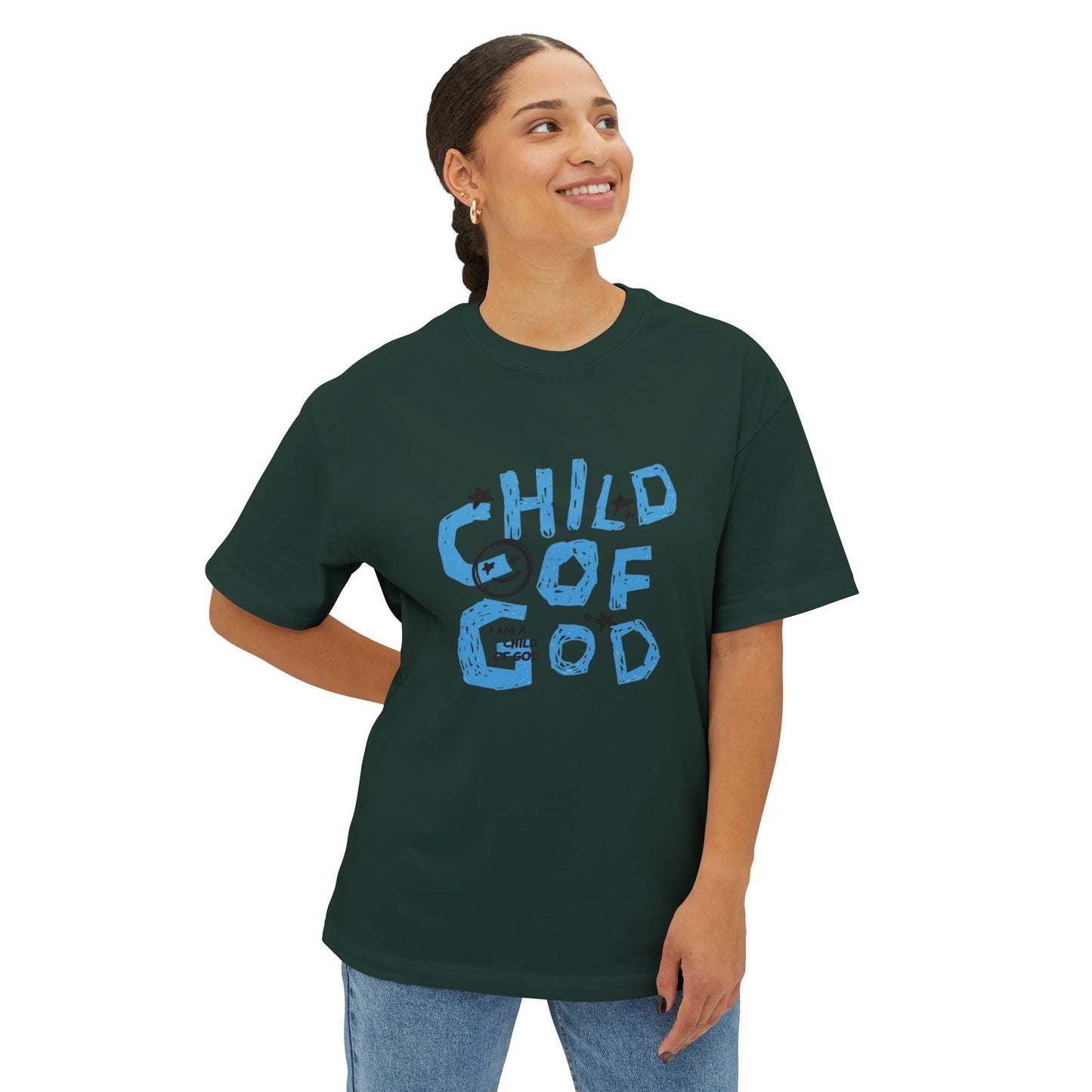 Children of God Oversized Tee – Comfortable Unisex Boxy Shirt for Faith