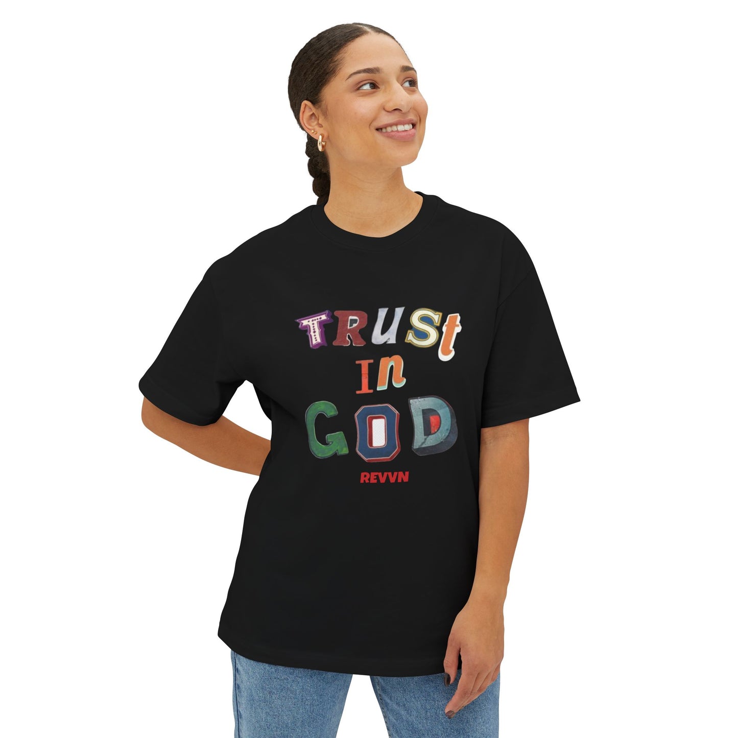 Trust in God Oversized Tee, Unisex Spiritual Shirt