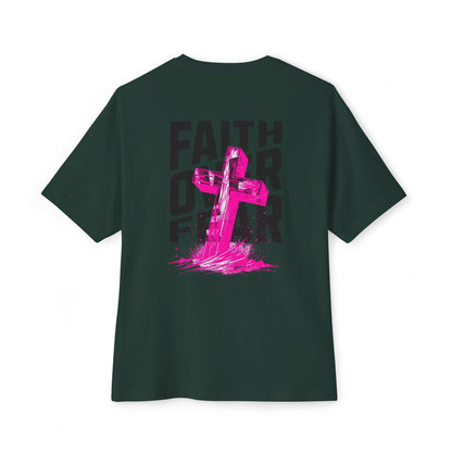 Faith Over Fear Unisex Oversized Boxy Tee