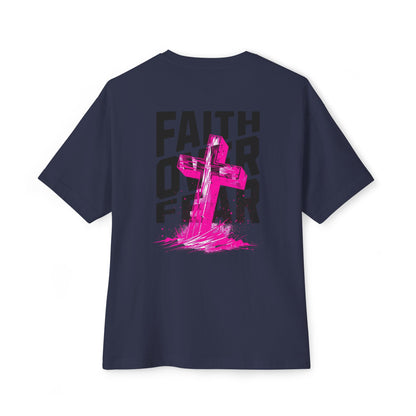 Faith Over Fear Unisex Oversized Boxy Tee