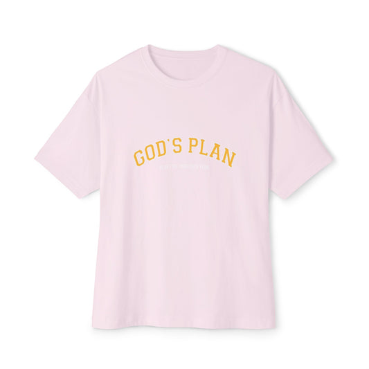 God's Plan Boxy Tee, Unisex Oversized Shirt, Faith-Based Fashion