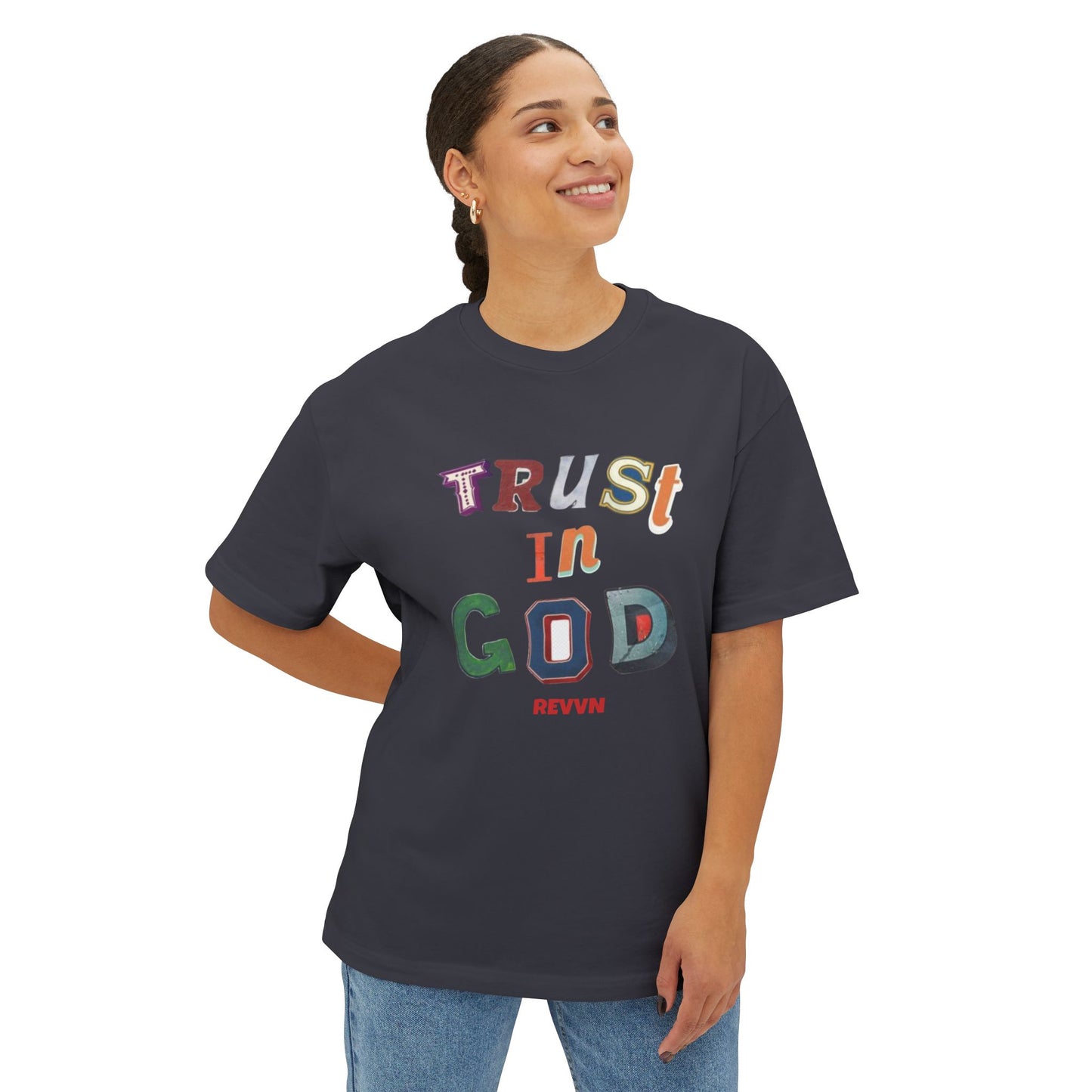 Trust in God Oversized Tee, Unisex Spiritual Shirt