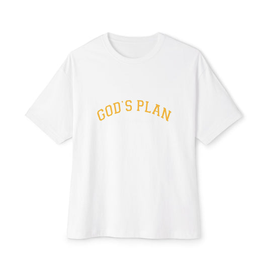 God's Plan Boxy Tee, Unisex Oversized Shirt, Faith-Based Fashion