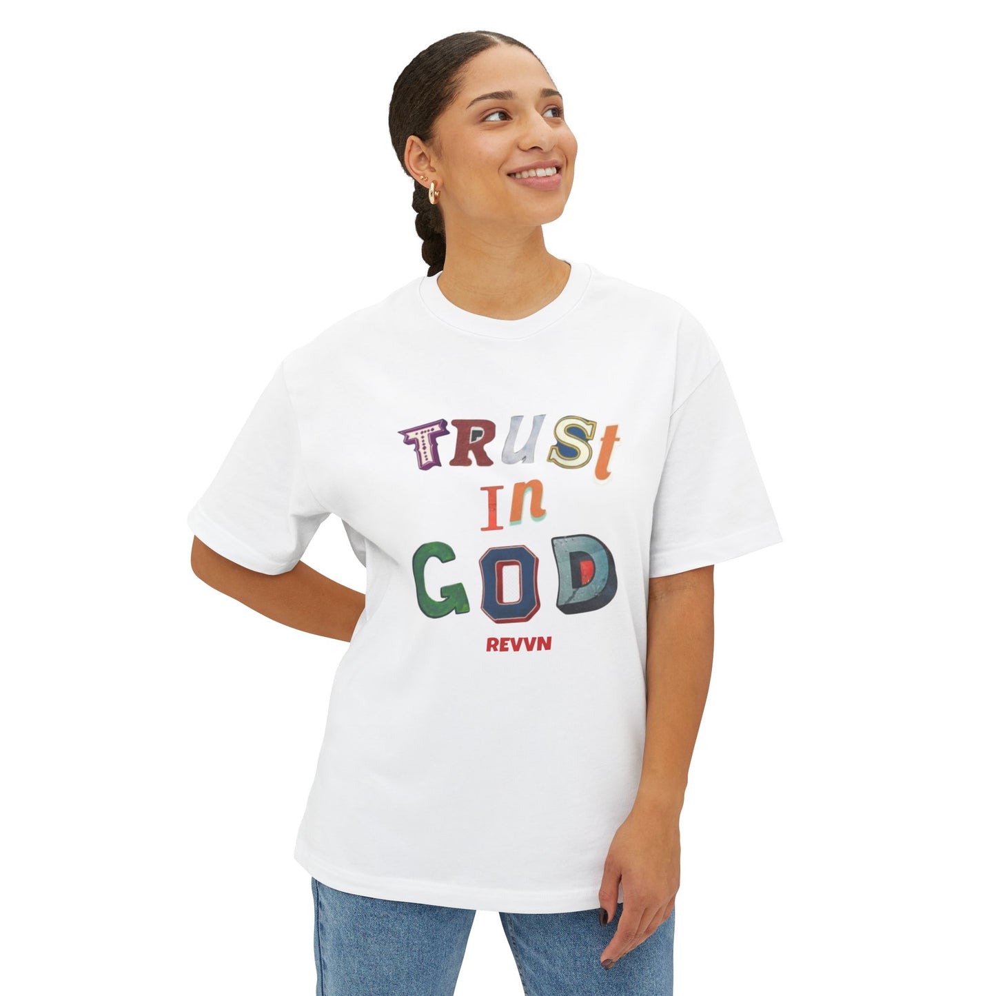 Trust in God Oversized Tee, Unisex Spiritual Shirt