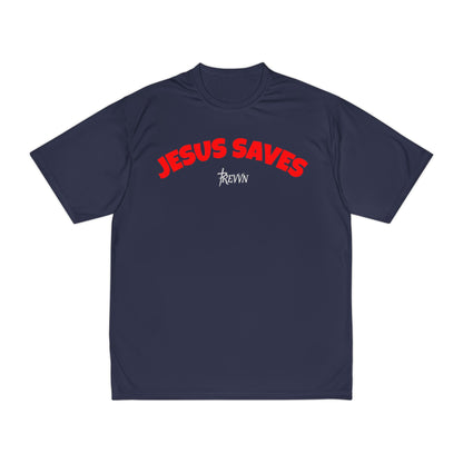 Men's Faith-Inspired Performance T-Shirt - Jesus Saves