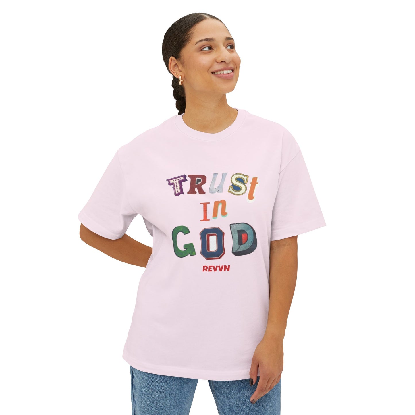 Trust in God Oversized Tee, Unisex Spiritual Shirt
