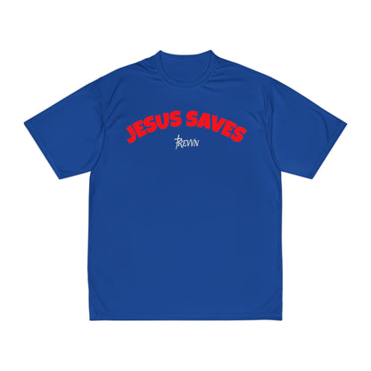 Men's Faith-Inspired Performance T-Shirt - Jesus Saves