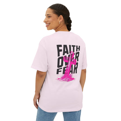 Faith Over Fear Unisex Oversized Boxy Tee