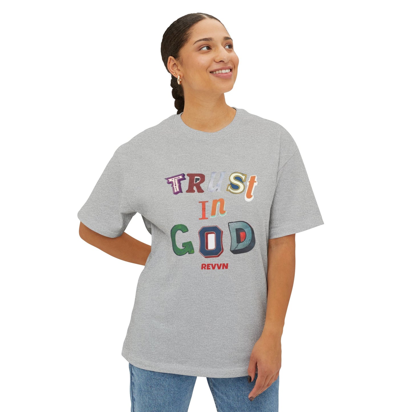 Trust in God Oversized Tee, Unisex Spiritual Shirt